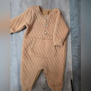 Quilted Tan Baby Onesie